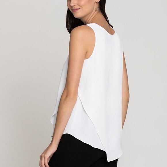 NIC + ZOE Promenade Sleeveless Blouse in white Size Petite Small - Picture 2 of 8
